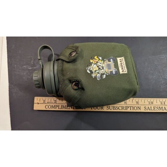 Disney Parks Animal Kingdom Souvenir Water Bottle Canvas Canteen Mickey Pluto - Picture 5 of 5